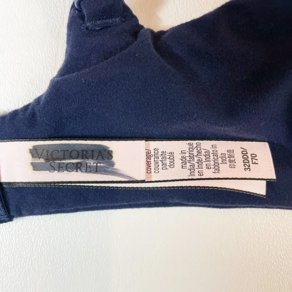NWOT Victoria's Secret Bra 32DDD Body By Victoria Lined Perfect Coverage Blue